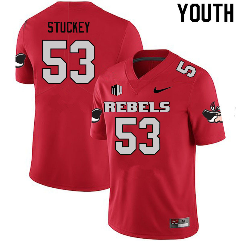 Youth #53 DJ Stuckey UNLV Rebels College Football Jerseys Sale-Scarlet